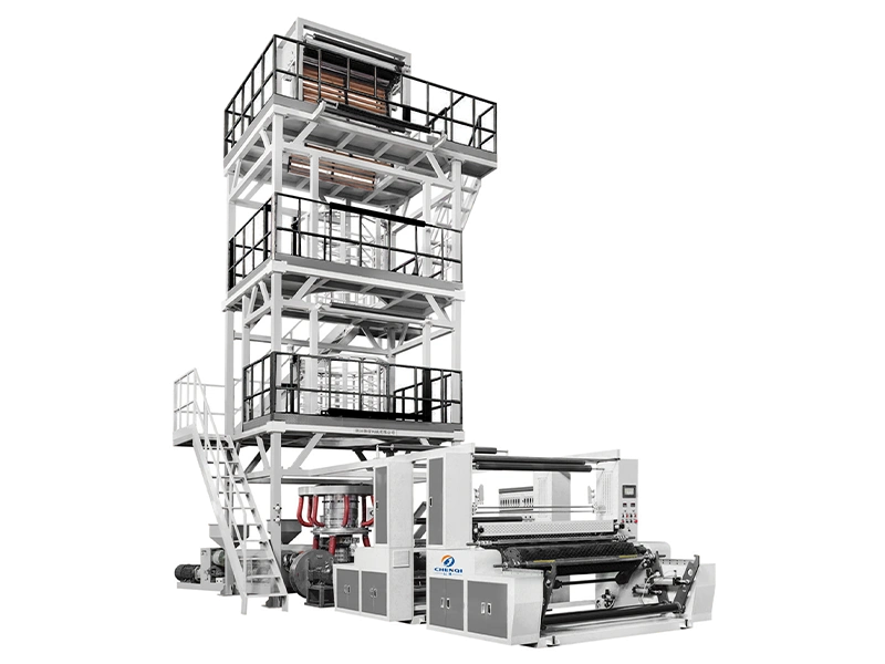 Three Layer Co-extrusion Rotary Die Head Film Blowing Machine Set