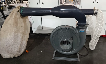 Waste materials blowing system