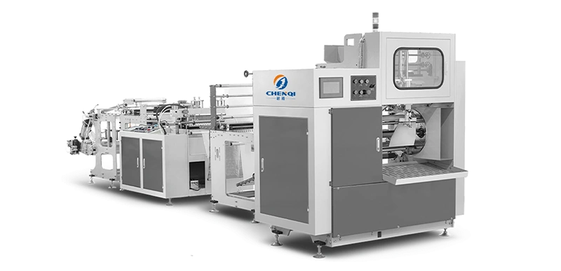 Full-Automatic Cored Continuous-Roll Supermarket Flat-Mouth Fresh-Keeping Bag Making Machine